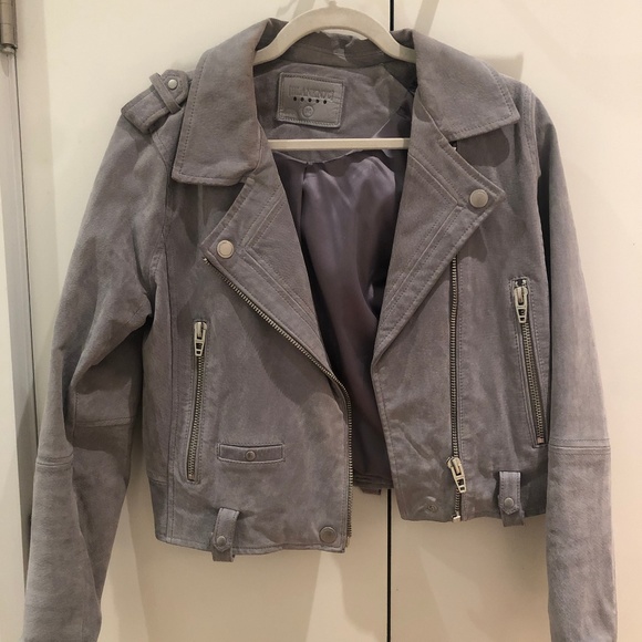 Blank NYC Jackets & Blazers - Blank NYC Grey Suede Moto Jacket